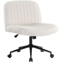 Iwmh Chaise De Bureau Sans Accoudoirs, Chaise Pivotante Réglable En Hauteur Avec Roulettes, Chaise De Lecture Avec Coussin Plus Large Pour Bureau Et 