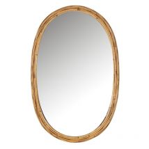 Miroir oval en rotin naturel 61x95cm