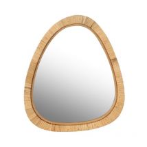 Miroir irrégulier en rotin naturel 54x46 cm
