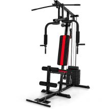 Jab - Station de fitness multifonctionnelle avec bloc de poids de 45 kg, barre de traction supérieure et inférieure, presse à poitrine et station