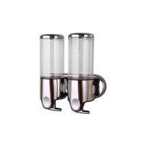 Desineo - Dispensador doble de jabón y shampoo 2 x 500 ml profesional transparente