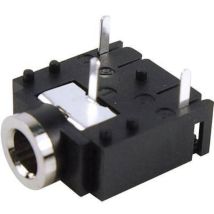 Jack 3.5 mm embase femelle horizontale Cliff FC68131 Nombre de pôles: 3 stéréo noir 1 pc(s) D73631