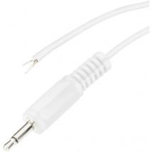 Jack 3.5 mm mâle, droit BKL Electronic 1101148 Nombre de pôles: 2 mono blanc 1 pc(s) W094581
