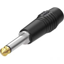 Hicon - Jack 6.35 mm mâle, droit HI-J63TC-SM Nombre de pôles: 2 mono noir 1 pc(s)