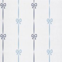 Grandeco - Jack n' Rose Blue White Bow Print Glitter Effect Paste The Wall Vinyl Wallpaper