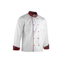 LMA – Arbeitsjacke Medaillon C1 – Weiß/Bordeaux – Größe 3XL