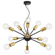 Jackson Ceiling Pendant Lamp Black, 12 Light, E27