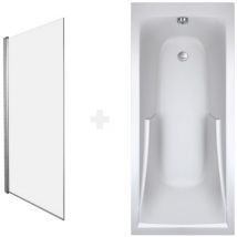 Baignoire droite Jacob Delafon Corvette confort + pare bain Acrylique renforcé 170 x 75