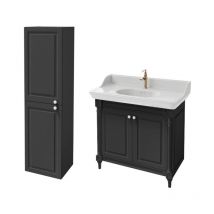 Mueble de baño JACOB DELAFON Cléo 1889 encimera lavabo + columna izquierda + mezclador lavabo dorado