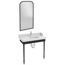 Jacob Delafon - Consola Cléo 1889 con encimera + espejo + grifo lavabo cromado + sifón cromado