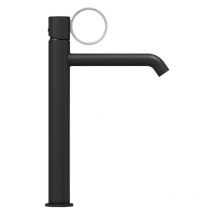 Mezclador alto de lavabo Vivienne negro mate con aro cromo cepillado - Jacob Delafon