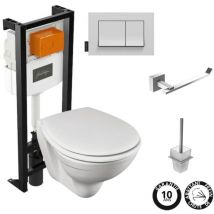 Pack wc suspendu sans bride Jacob Delafon Patio + porte-balai + porte-rouleau Eo Moderne