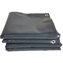 Jago - Lona Impermeable Exterior - 4x7 m, Ojales, Resistente a Altas Temperaturas y Rayos uv, pvc, Poliéster, Antracita - Cubre Piscina, Suelo