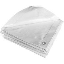 Jago - Lona Impermeable Exterior - 4x8 m, Ojales, Resistente a Altas Temperaturas y Rayos uv, pvc, Poliéster, Blanco - Cubre Piscina, Suelo Camping,