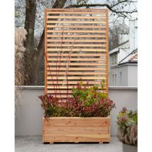 Jagram - Wooden Garden Raised Bed Planter & Trellis Venetian Larch 120x90x43cm