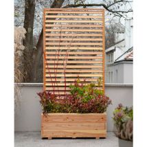 Jagram - Wooden Garden Raised Bed Planter & Trellis Venetian Larch 180x60x43cm