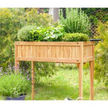 Jagram Wooden Garden Raised Bed Planter Trough Flower Bed Vegetable Larch