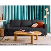 Lisa Design - Jake - 3-sitzer einzelsofa schlaffunktion aus kunstpelz - schwarz