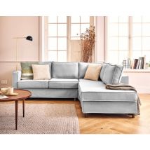 Lisa Design - Jake - canapé déhoussable d'angle droit 5 places en tissu