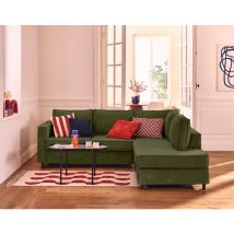 Lisa Design - Jake - canapé déhoussable d'angle droit 5 places en velours texturé
