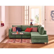 Lisa Design - Jake - canapé déhoussable d'angle droit 5 places en velours texturé