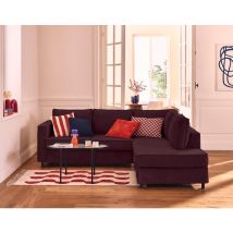 Lisa Design - Jake - canapé déhoussable d'angle droit 5 places en velours texturé