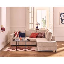 Lisa Design - Jake - canapé déhoussable d'angle droit 5 places en velours texturé