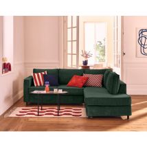 Lisa Design - Jake - canapé déhoussable d'angle droit 5 places en velours texturé