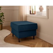 Lisa Design - Jake - pouf en velours côtelé - pieds bois foncé