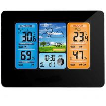 Mumu - Jalleria Drahtlose Wetterstation, digitale Farbvorhersage-Wetterstation mit Alarm und