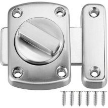XVX - Jalleria Riegel für Badezimmertür, Schrank, Fenster, drehbar, Sicherheitsriegel und Toilettenriegel, Riegel aus gebürstetem Edelstahl (Silber,