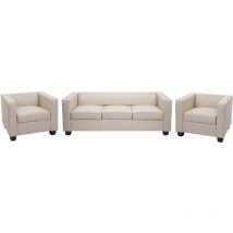 Jamais utilisé] 3-1-1 Ensemble de canapés Loungesofa Lille, cuir crème