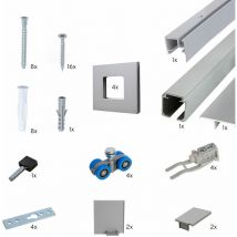 Accessoires rail de roulement fermé 3600 mm poignées carrées