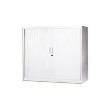 Armoire Basse à Rideaux de Bureau MTI 2 Tablettes Corps et Rideaux Blanc 120x105x43cm - AM1210R-BLC