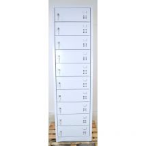 Armoire Sécurisée 10 Casiers Recharge Ordinateur, Smartphone 180x50x50cm Avec Prise - LCL.10