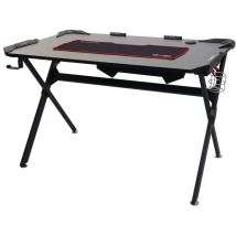 Bureau HHG-177, table d'ordinateur, bureau de jeunesse, jeu en ligne, 120x75cm noir