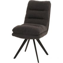 Chaise de salle à manger HHG-481, chaise de cuisine pivotante Auto-Position Tissu/Textile Bouclé MVG, gris foncé
