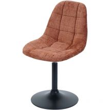 Chaise de salle à manger HHG-893, chaise de cuisine chaise pivotante, acier MVG tissu/textile chenille (465g/m²), terracotta