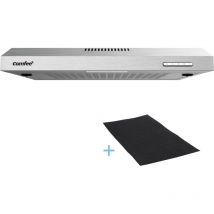 Comfee - jamais utilisé] Hotte Aspirante Casquette Visière- 60cm-3 Vitesses-Évacuation et Recyclage-LED Lampe-Filtre En Coton Argent En Inox