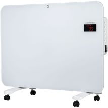 Convecteur mobile blanc 1500W, 3 niveaux de chauffage, minuterie 24h et mode Eco, rŽsistant ˆ l'eau norme IPX4, avec telecommande OCE-E01-1500B 