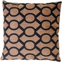 Coussin de décoration, cercles, coussin avec bourrage, marron / noir, 45x45cm