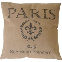Coussin de décoration, Paris, coussin avec bourrage, marron, 45x45cm