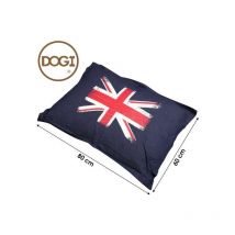 DOGI Dogi - Coussin pour chien Union Jack - drapeau anglais - 80x60cm - Panier pour chien Bleu foncé