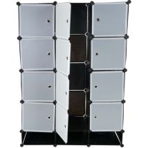 Jamais utilisé] Etagère rangement Sydney système emboîtable 8 compartiments à 37x37x47cm, noir