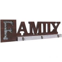 Garde-robe murale HHG-382 Family, planche vestiaire, style chalet, bois, métal