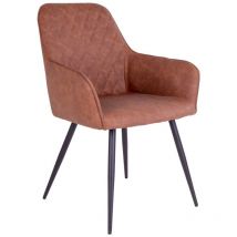 House Nordic House Nordic Harbo Dining Chair Vegan Leather Brown - Set of 2 - Marron
