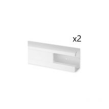 Lot de 2 Moulures Goulottes Passe-Câble Blanches IBOCO Clip45 Tercia TA-C45 90x55mm Longueur 2m - B04511Ss