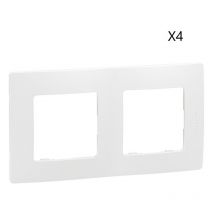 Lot de 4 Plaques de Finition Encastrable LEGRAND Niloé 2 Prises Blanc Pur - 665002