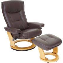 Jamais utilisé] MCA fauteuil relax Hamilton, fauteuil de télévision, tabouret, cuir, charge 130kg, marron, nature