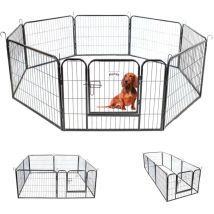 Parc Enclos pour chien chiot et lapin GARDEO80x60x8, 8 panneaux 80X60cm, 2,56M2, modulable, intérieur et extérieur, pliable, garantie 5 ans, Paitsy